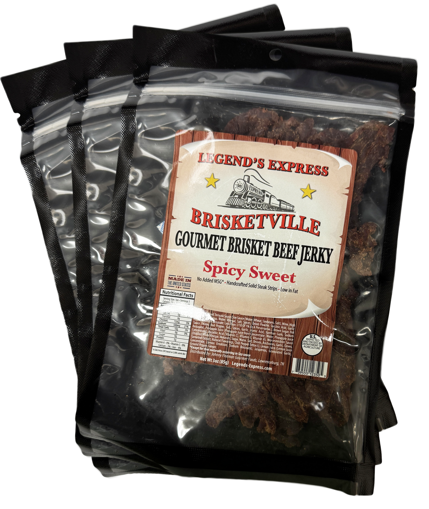 Brisketville Gourmet Brisket Beef Jerky - Spicy Sweet (3pk)