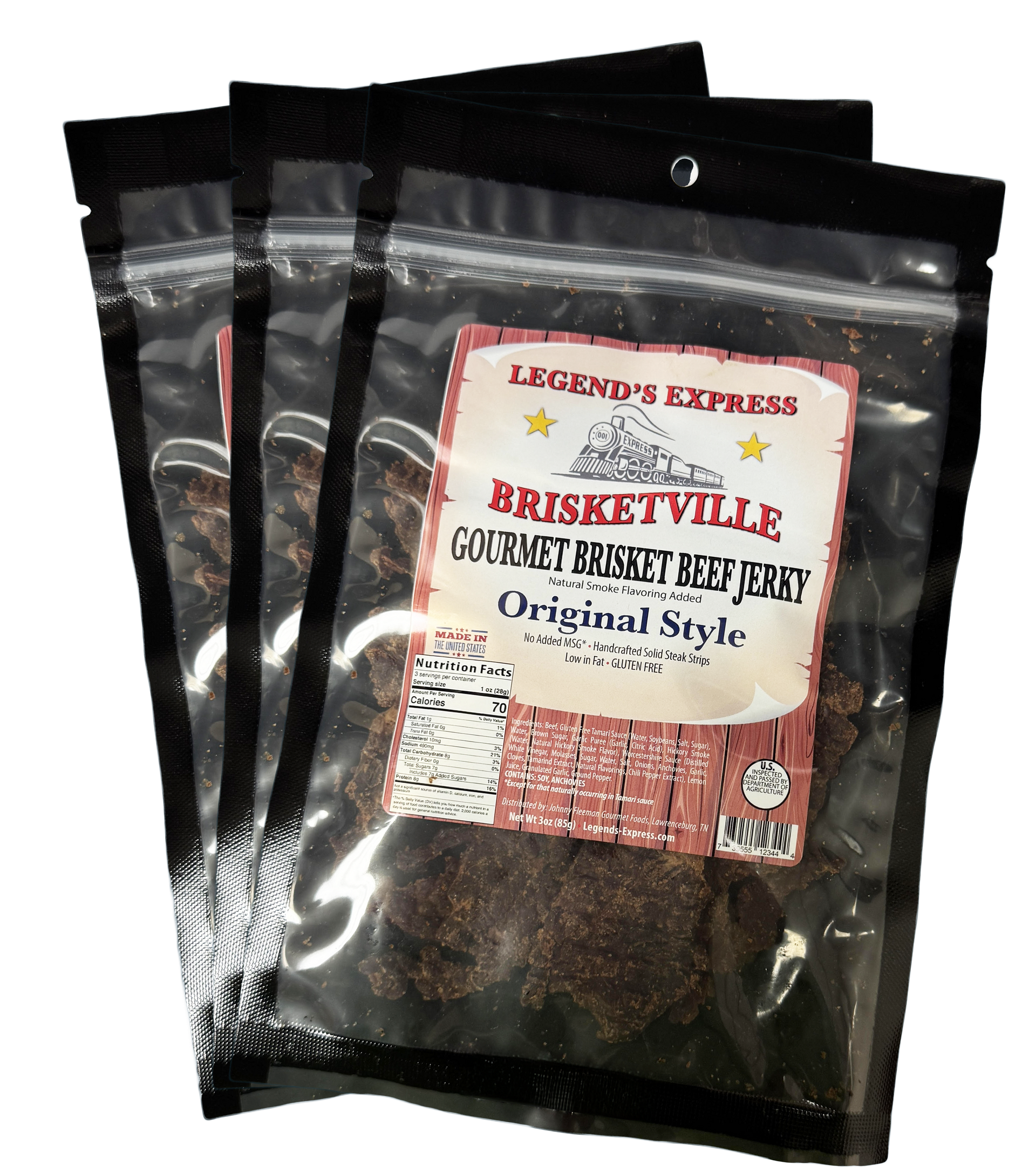 Brisketville Gourmet Brisket Beef Jerky - Original Flavor (3pk